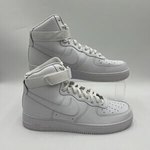 Mens Size 12.5 Nike Air Force 1 '07 High White Casual Lifestyle Shoe CW2290 111